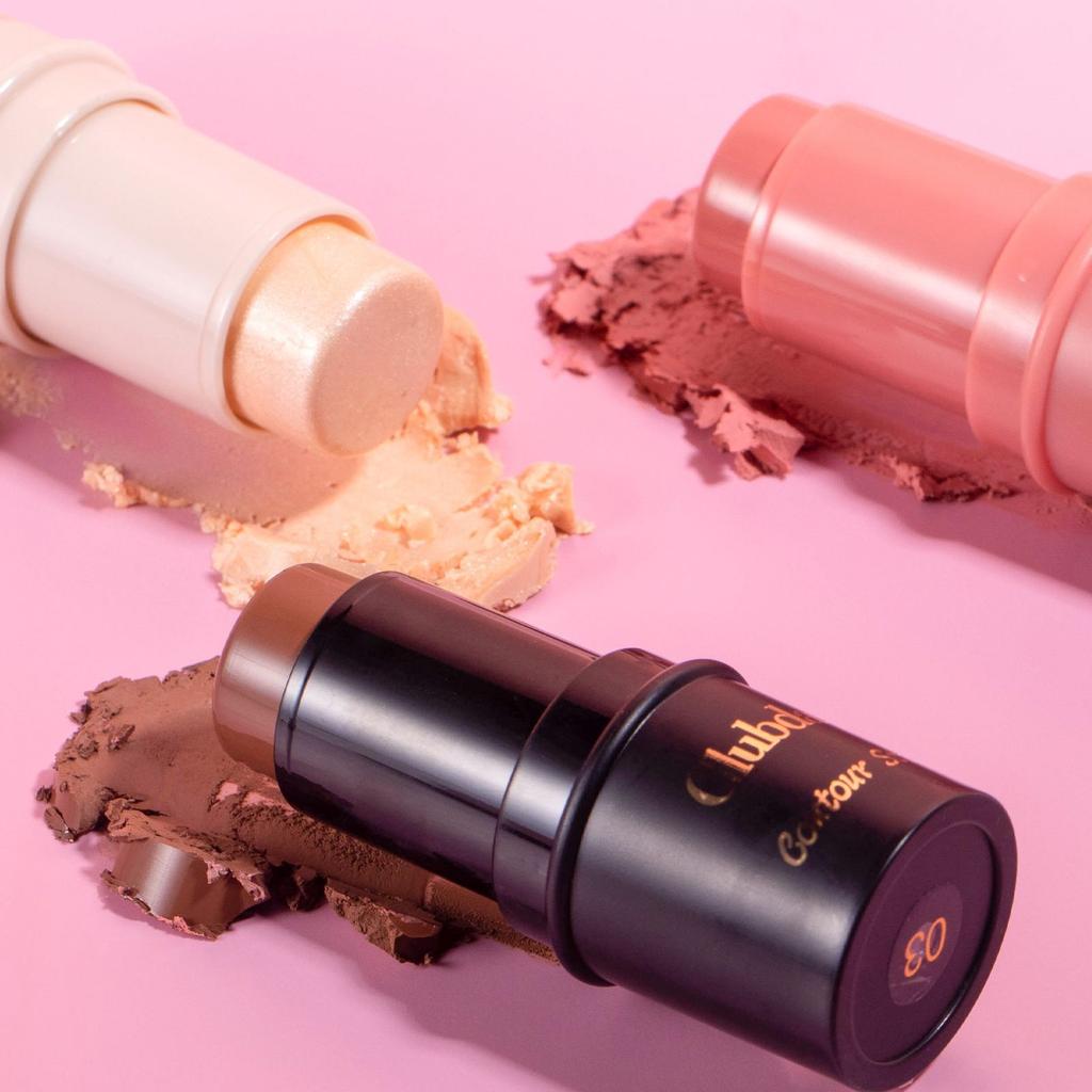 4PCS Clubday Q Matte Jelly Blush Rouge All-in-One Makeup Facial Contour Grooming Brightening Stick