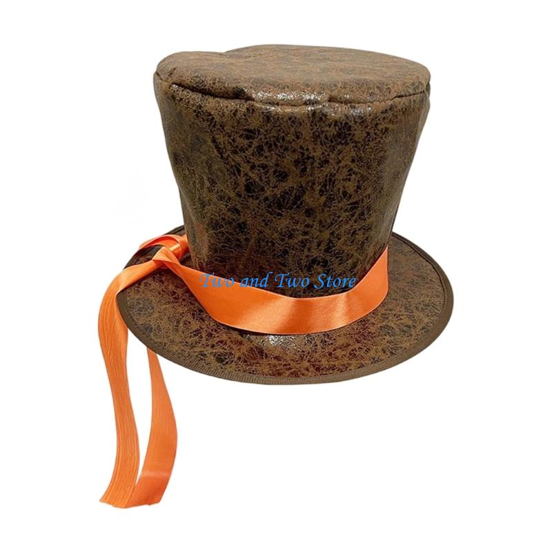 HX6F Magicians Hat Top Hat Hat for Stage Performances Headwear For Adults