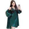 French pajamas women's summer ice silk suspender nightgown two-piece set sexy back waist thin nightgown with chest pad