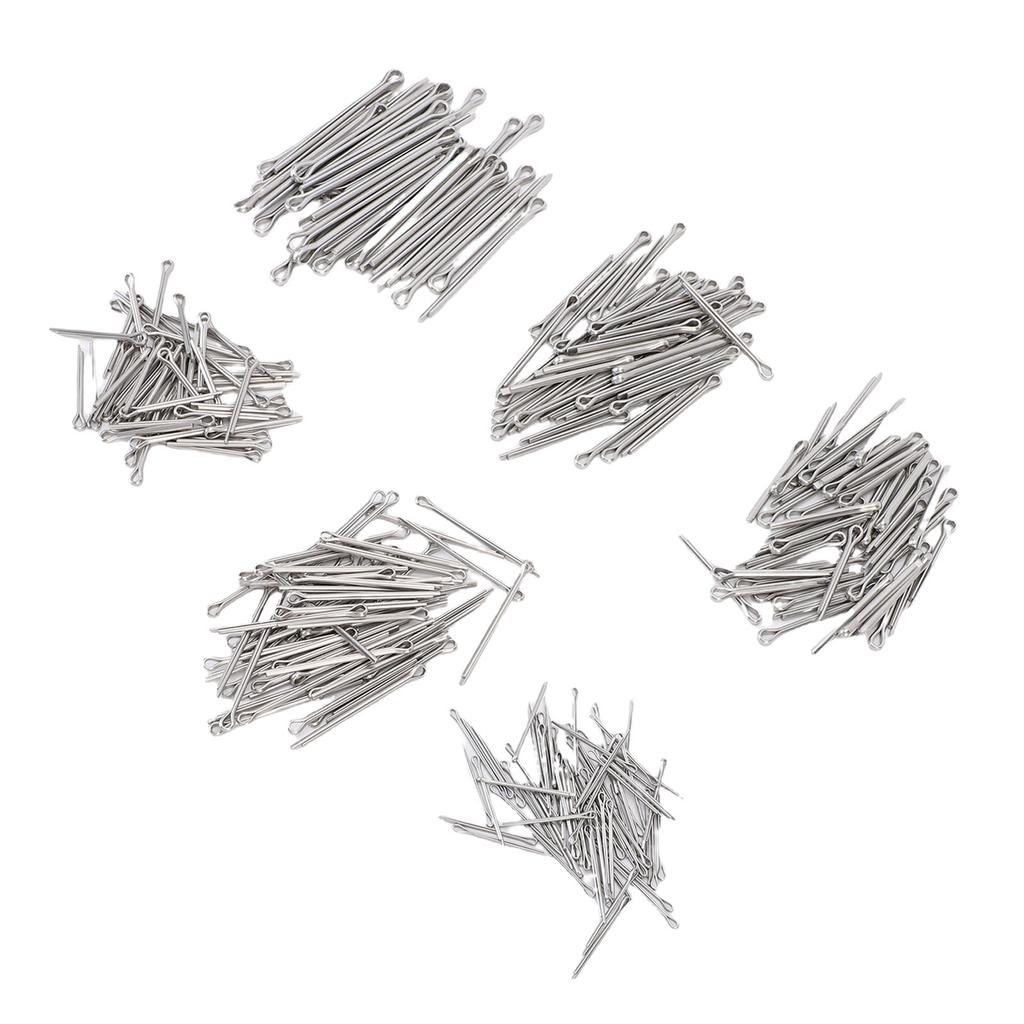 410PCS Cotter Pin Assortment Kit In 6 Different Sizes Galvanized Steel Heavy Duty Straight Shaped Hardware Pins for