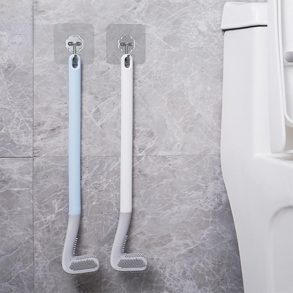 Silicone Toilet Brush Non-slip Long Handle Toilet Cleaning Brush Toilet Cleaning Brush Bathroom Bendable Silicone Tpr Brush Head