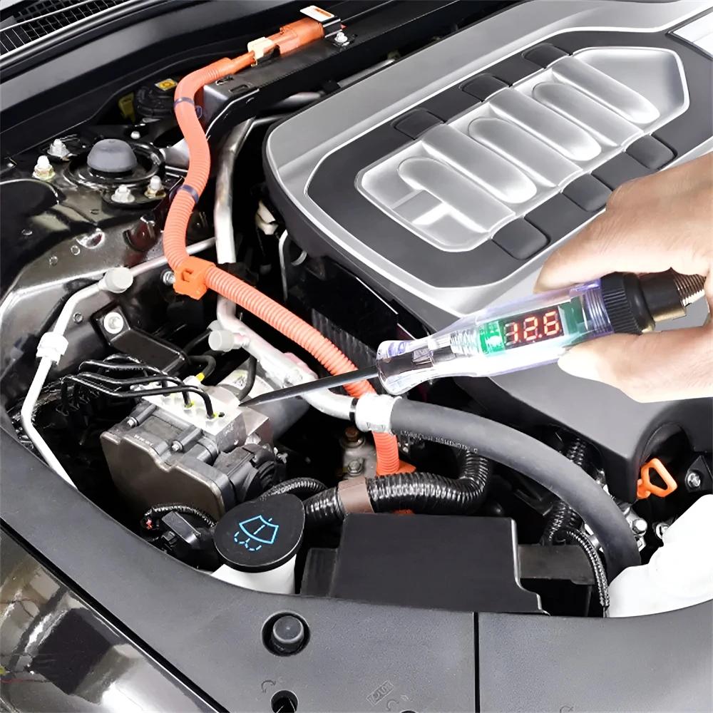 6V/12V/24V Kfz-Schaltungsteststift LED Digitale Spannungsanzeige Lange Sonde Schaltungsdetektor Fahrzeugschaltung prüfen Teleskopierbar