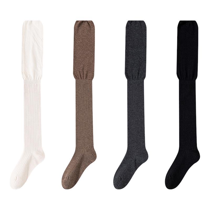 Women's Over-the-Knee Slouchy Boots Socks - Autumn/Spring, Loose Fit, Plus Size, Vertical Stripes