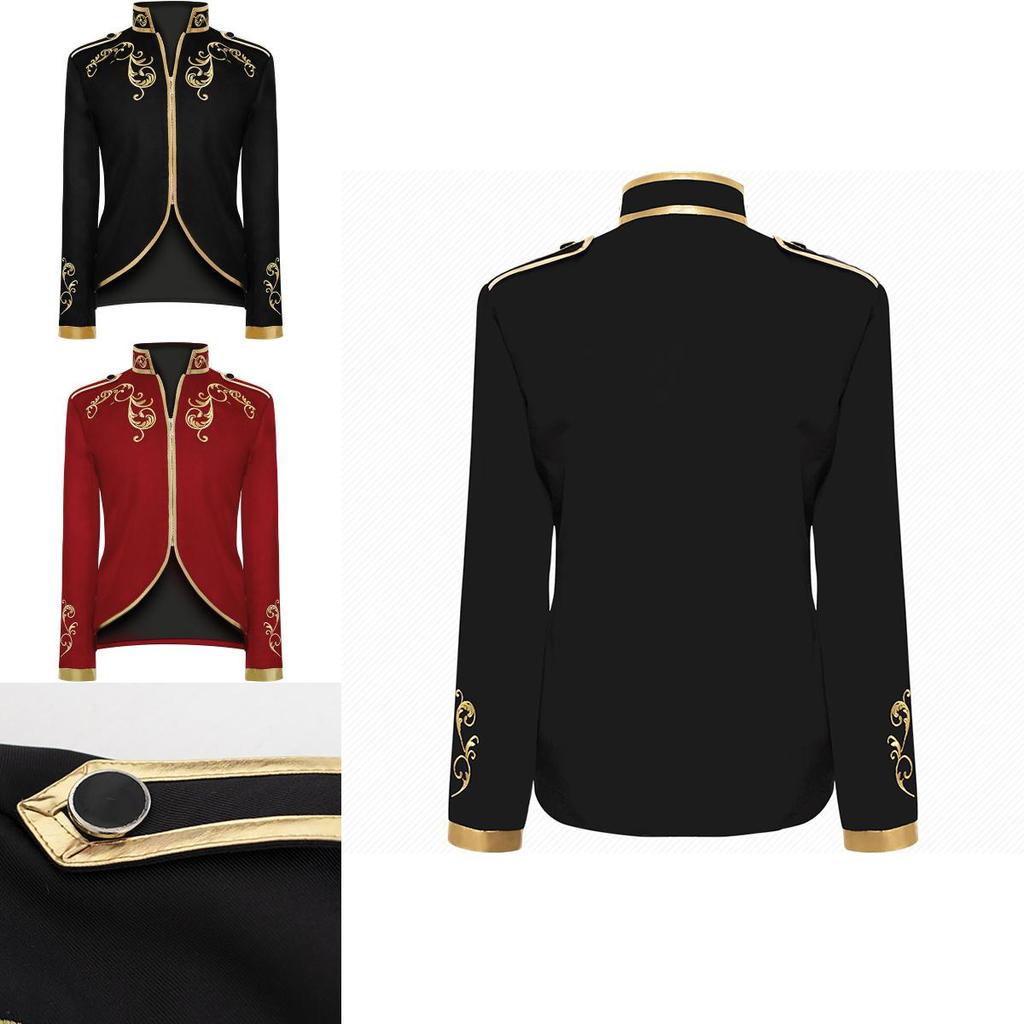 Squisito Blazer da Uomo Principe di Palazzo Con Ricami Dorati Perfetto Per Costume di Halloween