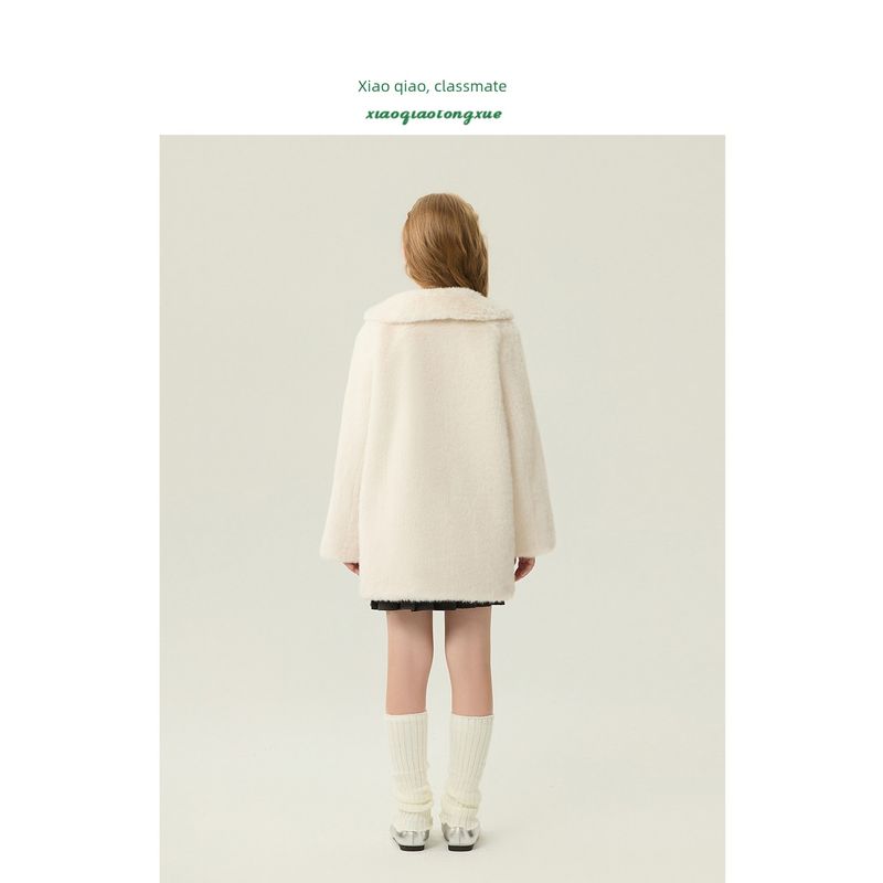 Children's Fur Coat 2025 Autumn and Winter New Style Girls' Imitation Mink Fur Coat for Little Girls Mid-Length Korean Style