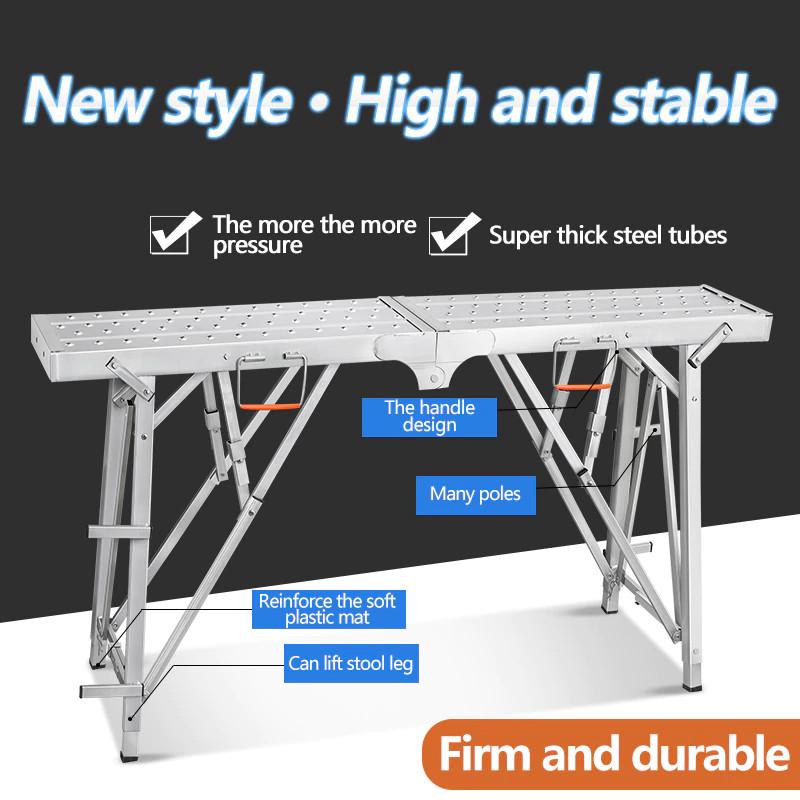 Foldable Working Platform Household Telescopic Lifting Workbench Platform High Stool Scaffolding Plaster Ceiling Workbench
