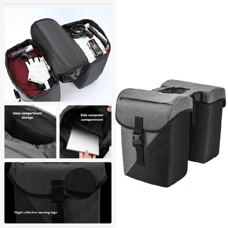 Weatherproofed Cycling Panniers Bag With Carbon Texture Multiple Pocket Organization for Outdoor Exploration