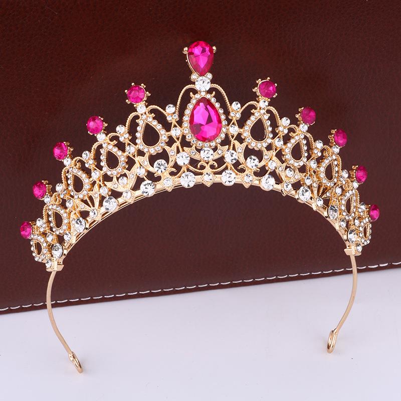 Retro Bridal Crown Tiara Princess Prom Party Queen Hair Crown Alloy Rhinestone Crown