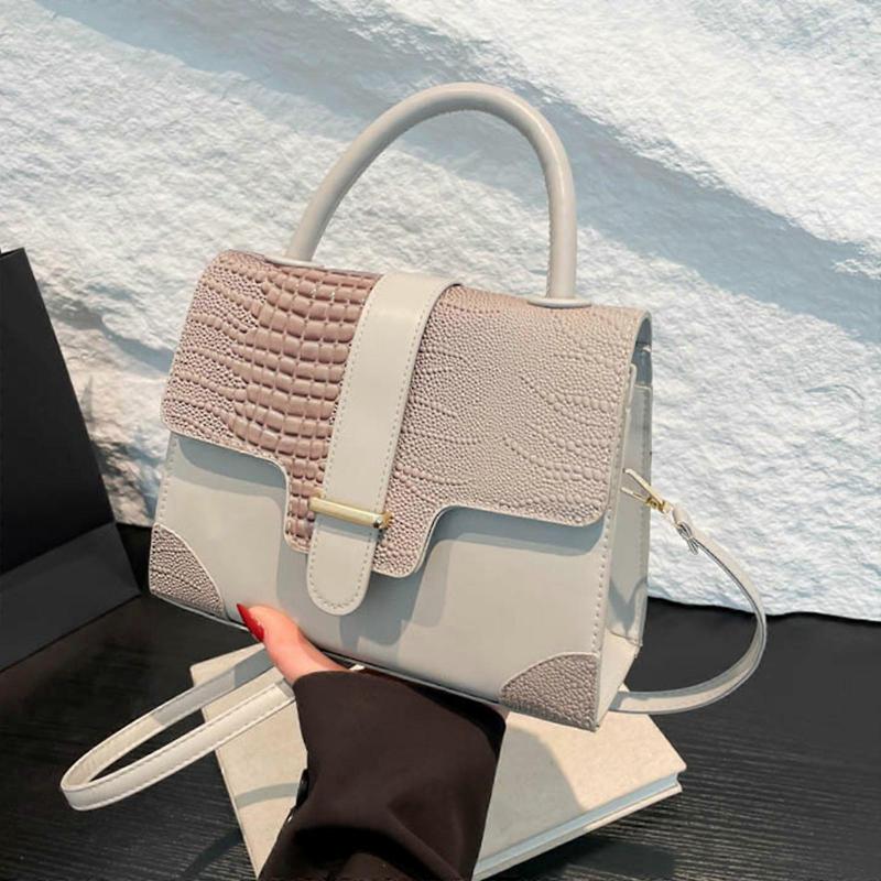 PU Leather Crossbody Bag For Ladies Functional Designs Shoulder Bag Casual Top Handle Purse Office Satchel Purses  Red