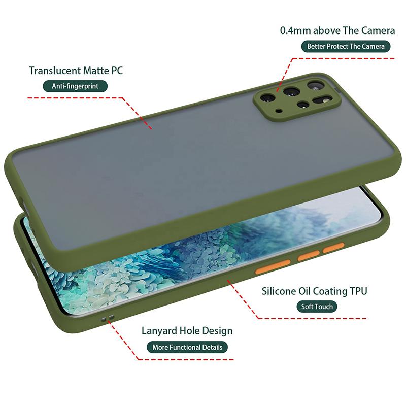 For Samsung Galaxy Note 20 Ultra 8 9 10 Plus Skin Feel Case S20 S21 S22 Plus S23 S24 Ultra S20 Fe Contrast Armor Cover Case