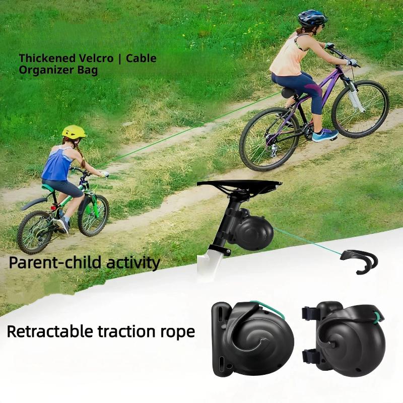 Bike Pull Rope 1.7M Parent Child Bicycle Traction Outdoor Flexible Tow Cord for Mountain Road Family Ride