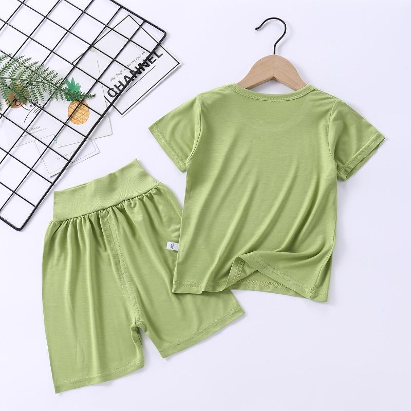 Children's Pajamas Modal Short Sleeved Suit Summer Pajamas Children's Clothing Waist Belly Protection Home Clothes