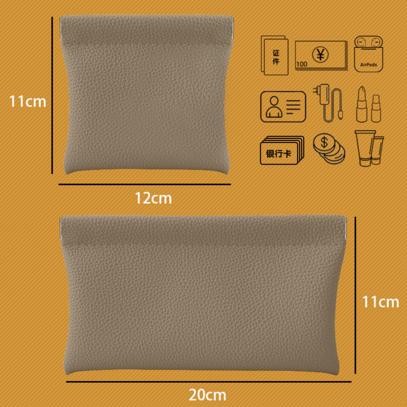 

Large Closure Closure Leather Storage Bag For Men, Men s Portable Coin Purse. One Size