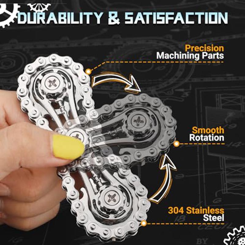 Sprockets Flywheel Fingertip Gyro Fidget Spinner Antistress Anxiety Metal Bike Chains EDC Spinner Fidget Toys For Adult Kids
