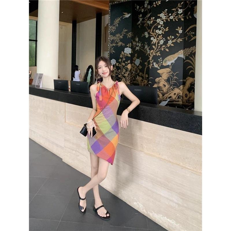 Summer Women's Beach Suspender Skirt Graphic Printed Dress