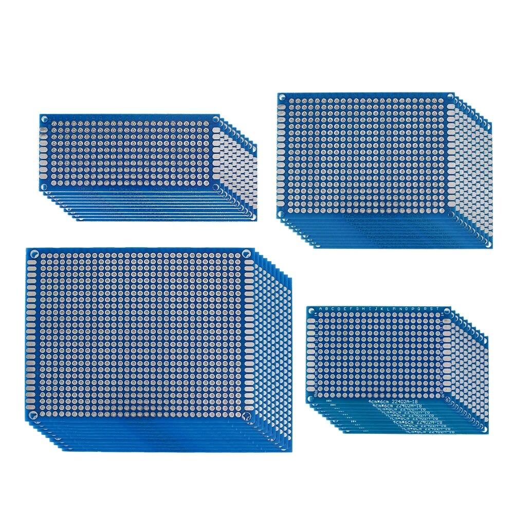 40PCS PCB Double Sided Prototype Board Kit 3x7cm 4x6cm 5x7cm 7x9cm PCBs In Multiple Sizes Universal Protoboard