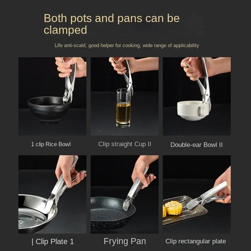 Stainless Steel Anti-scalding Bowl Clip Kitchen Household Non-slip Bowl Clip Plate Clip Casserole Steamed Dishes Multi-purpose