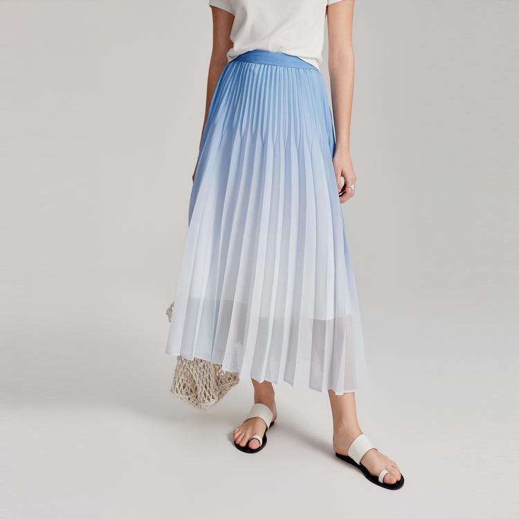 ELLE High Waist Gradient Casual Long Skirt Women skirts Blue ER47735