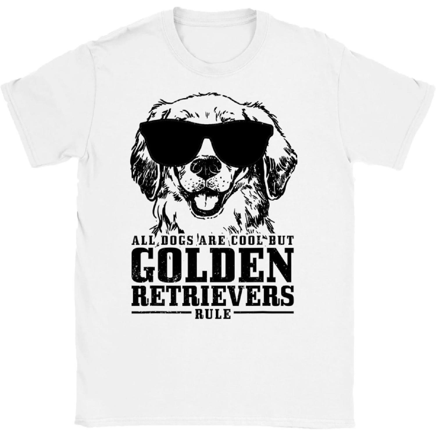 Футболка, Топ, Рубашка с длинным рукавом, Свитшот, Худи с принтом Золотистый ретривер Все собаки крутые Золотистые ретриверы правят, Мужская, Женская, Детская, Сделано в Канаде XXXXXL белый