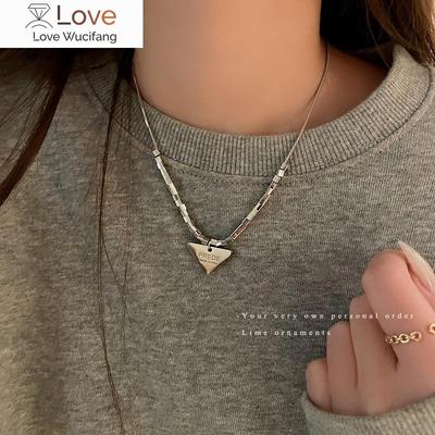 Fashion Inverted Triangle P Pendant Necklace Stainless Steel Chain Luxury Jewelry Designer Accessories