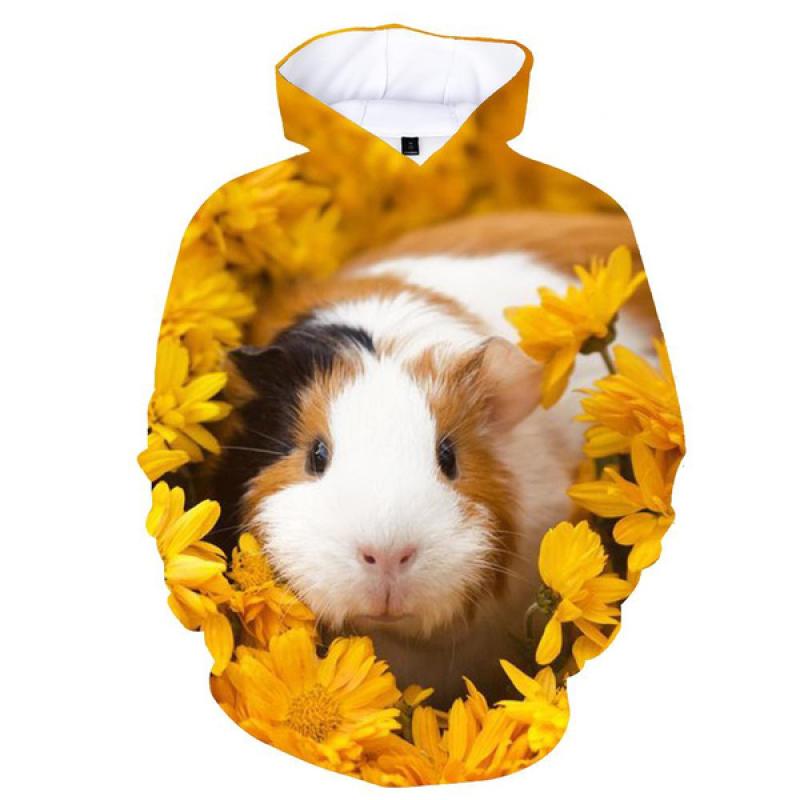 Hoodie mit 3D-Aufdruck „Tier-Meerschweinchen“ für Damen, y2k, lässige Mode, Kapuzenshirt, Pullover, Sweatshirts, übergroße Unisex-Kleidung