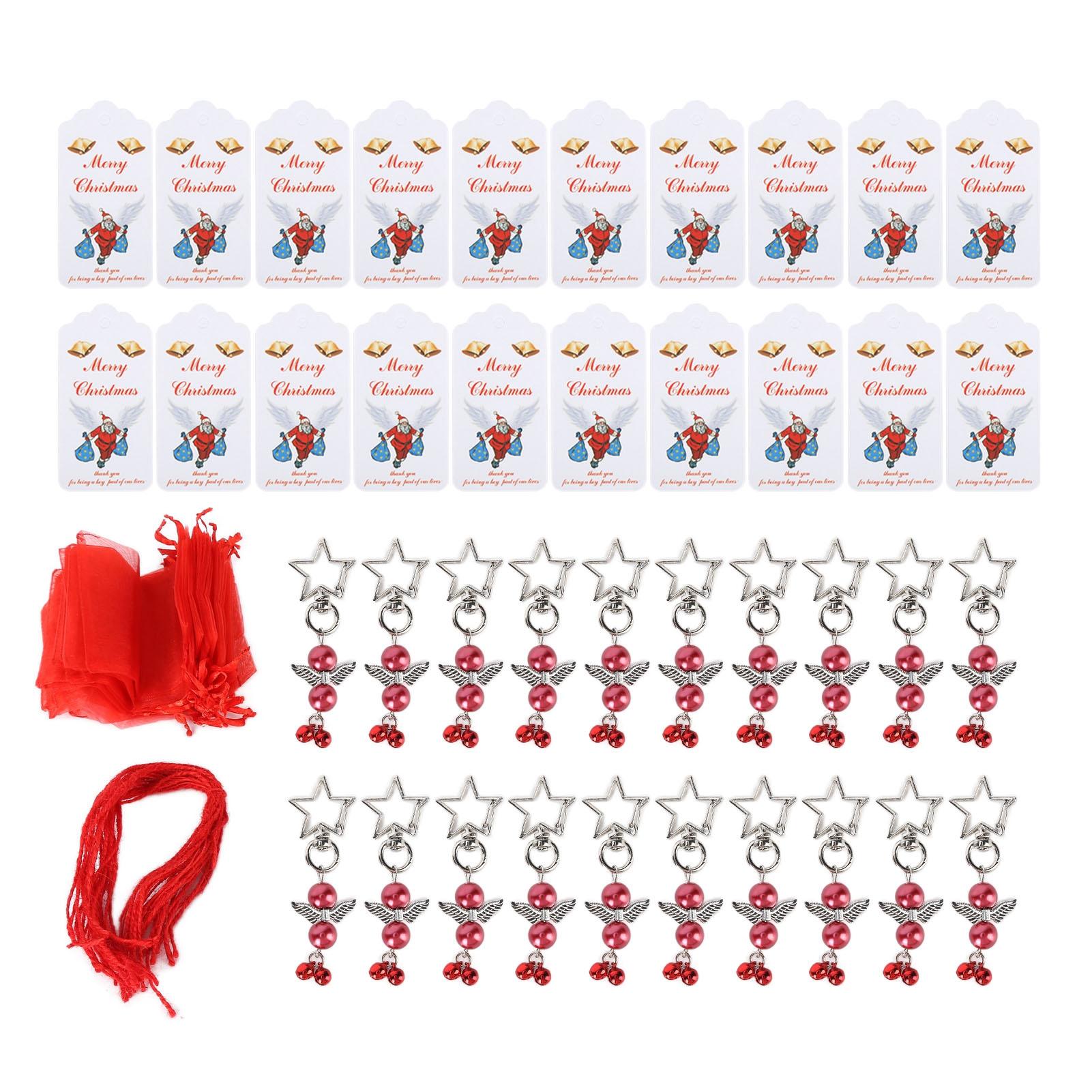 

20PCS Keychain Bells Angel Star Christmas Decoration Gift Pendant for Baby Shower Party