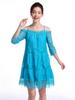 Princess Style Off-Shoulder Lace Suspender Dress - European & American Fashion, Solid Color, Loose Fit