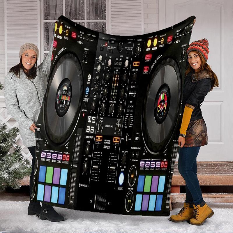 Dj Turntable Blanket Soft Comfortable All Seasons Perfect Sofa Office Naps Trips Birthday Gift Christmas Present