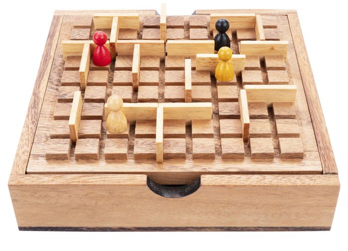 Le Corridor - Jeu de Stratégie- Coffret en Bois Ecologique - Capes et Taureaux en Bois - 2- 4 joueurs - 350450 - 6 ans et +