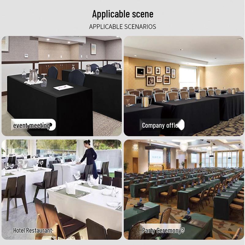 Solid Color Rectangle Conference Tablecloth for Office and Hotel Events