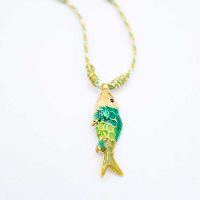 Hot Selling Popular Color Rope Necklace Ocean Small Fish Stainless Steel Pendant High Quality Color Necklace Fashion Items