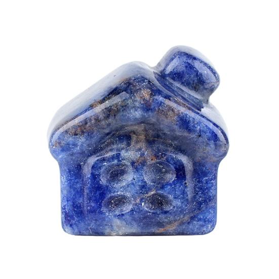 

Natural Stone Mini House Figurine Hand Carved Gemstone Polished Desktop Ornament for Home Office Shelf Decor DIY Meditation Garden Micro Landscape E