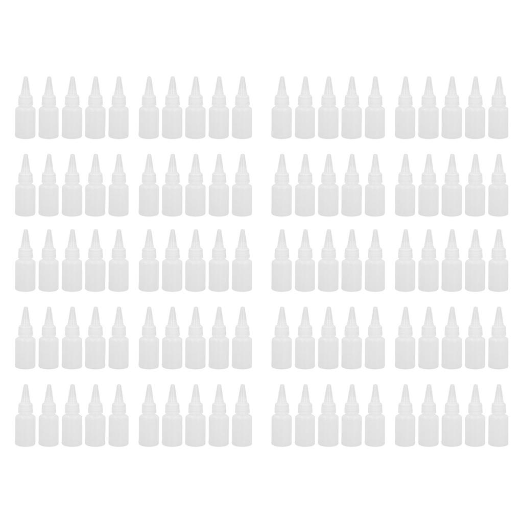100 Pcs Plastic Squeeze Bottle 30ml Small Translucent Liquid Dispensing Bottle with Scale for Travel Picnic Arts