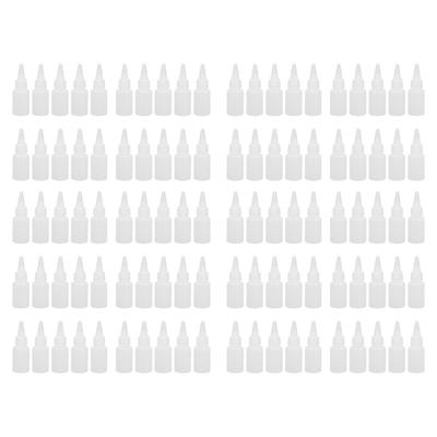 100 Pcs Plastic Squeeze Bottle 30ml Small Translucent Liquid Dispensing Bottle with Scale for Travel Picnic Arts