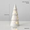 Ceramic Christmas Tree Night Light with Gold-Edged Hollow Stars & Snowflakes - Home Festival Decoration