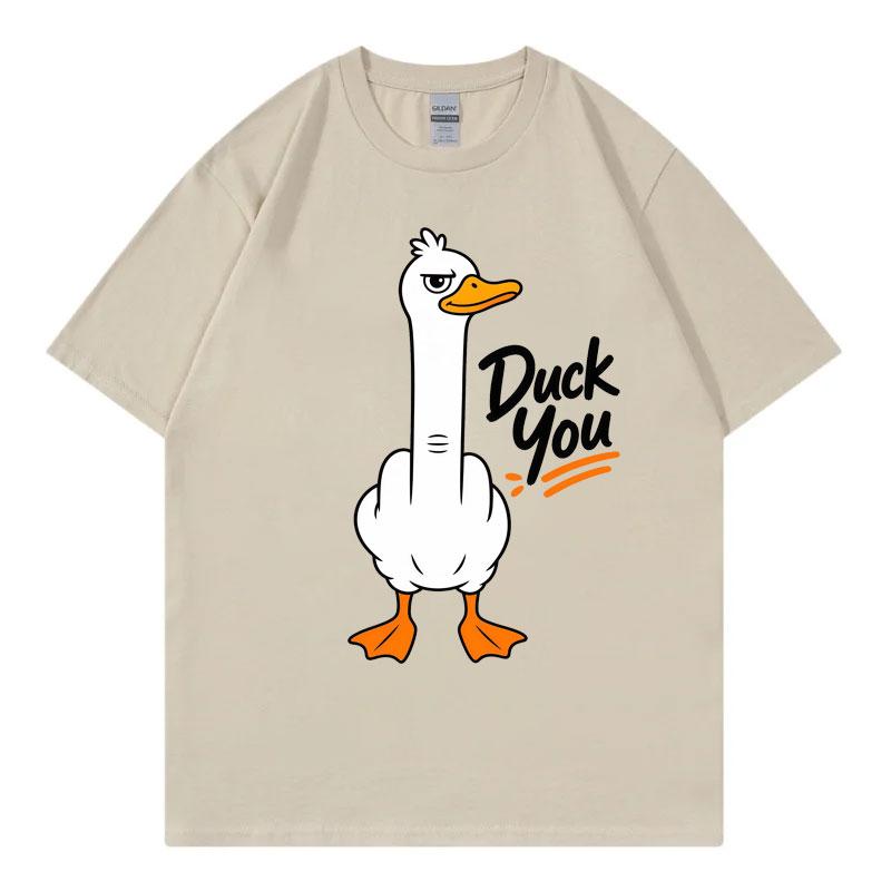Duck You Funny Meme Graphic T Shirts Unisex Unisex Clothing Fashion Cartoon Short Sleeve Tshirts Summer Casual Loose Cotton Tshirt