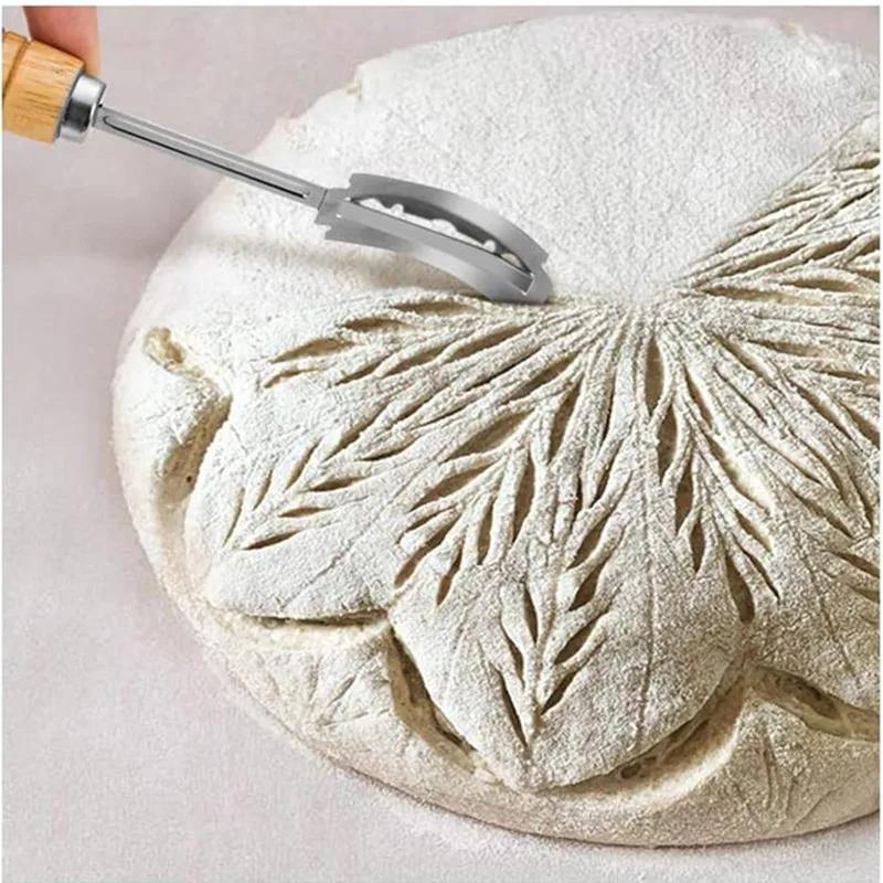 Bread Lame with 5 Blades Bakers Lame Slashing Tool Dough Making Slasher Baking Sour Bread Starter Jar Scoring Knife Razor Cutter