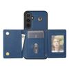 For Samsung Galaxy S25 Case Tri-Fold Card Holder Kickstand TPU + Leather Back Cover with Shoulder Strap