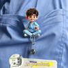 1Pcs 2D Flat Acrylic Badge Holder Retractable Id Badge Holder Scratch-Resistant Cartoon Nurse Badge Reel