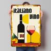 Affiche minimaliste en fer blanc pour vin italien Art mural personnalisé Panneaux métalliques vintage rétro pour décoration Décoration d'intérieur Man Cave