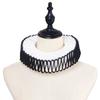 Medieval Victorian Ruffled False Collar with Black Trim for Halloween Party Renaissances Clown Cosplay Choker Neck Ruff