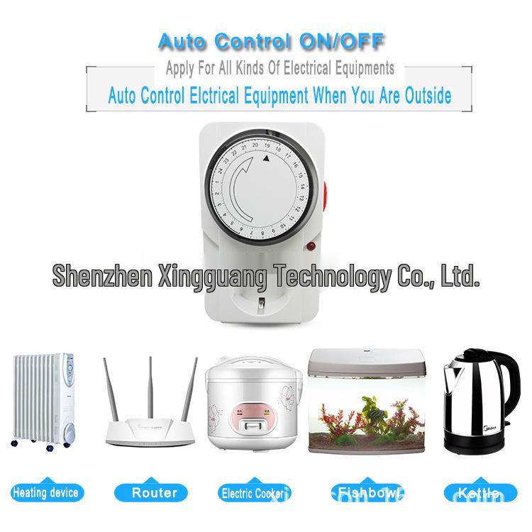 Europäischer Standard 16A 250V Mechanische Zeitschaltuhr-Steckdose - 24-Stunden-Timer für deutsche, koreanische und russische Typen