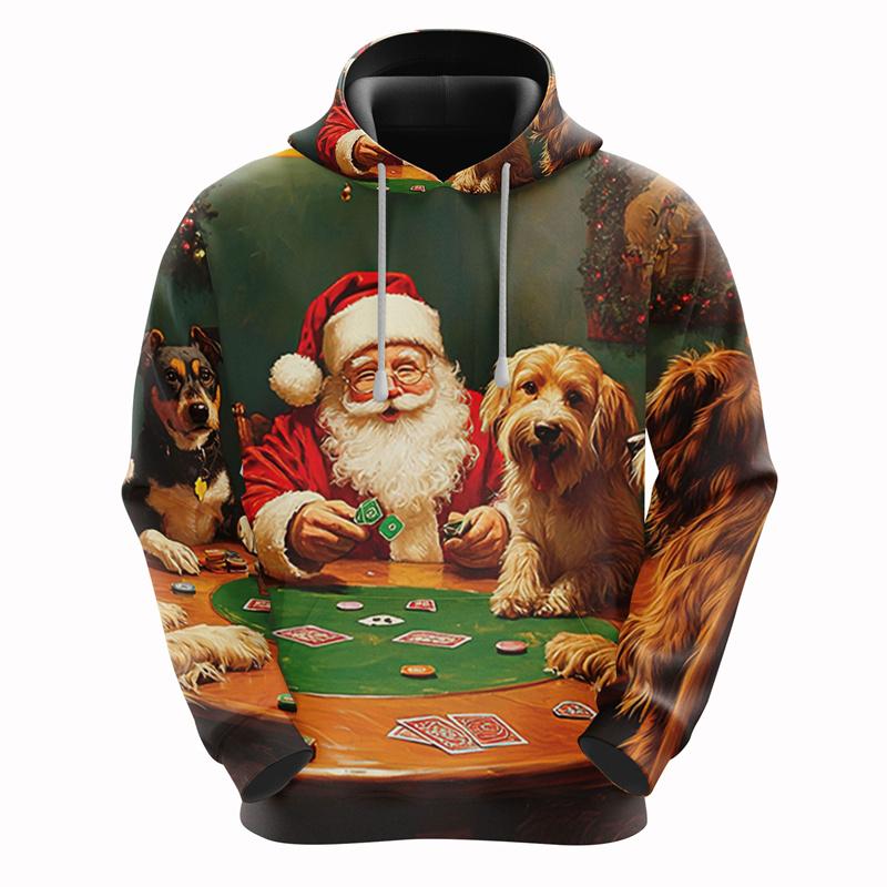 

2026 Christmas Hoodies Santa Claus 3D Print Men Women New Hooded Sweatshirts Casual Unisex Hoody Pullover Kids Tops Clothing 6XL