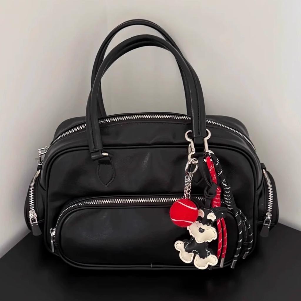 Adorable Schnauzer Dog Keychain Bag Charm Handcraft with Fine Details for Daily Use and Handbag Car Key Decoration