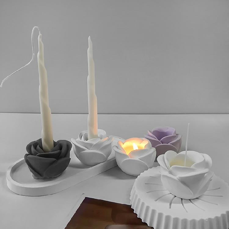 Crystal Flower Candle Holder Molds Candlestick Silicone Mold DIY Resin Casting