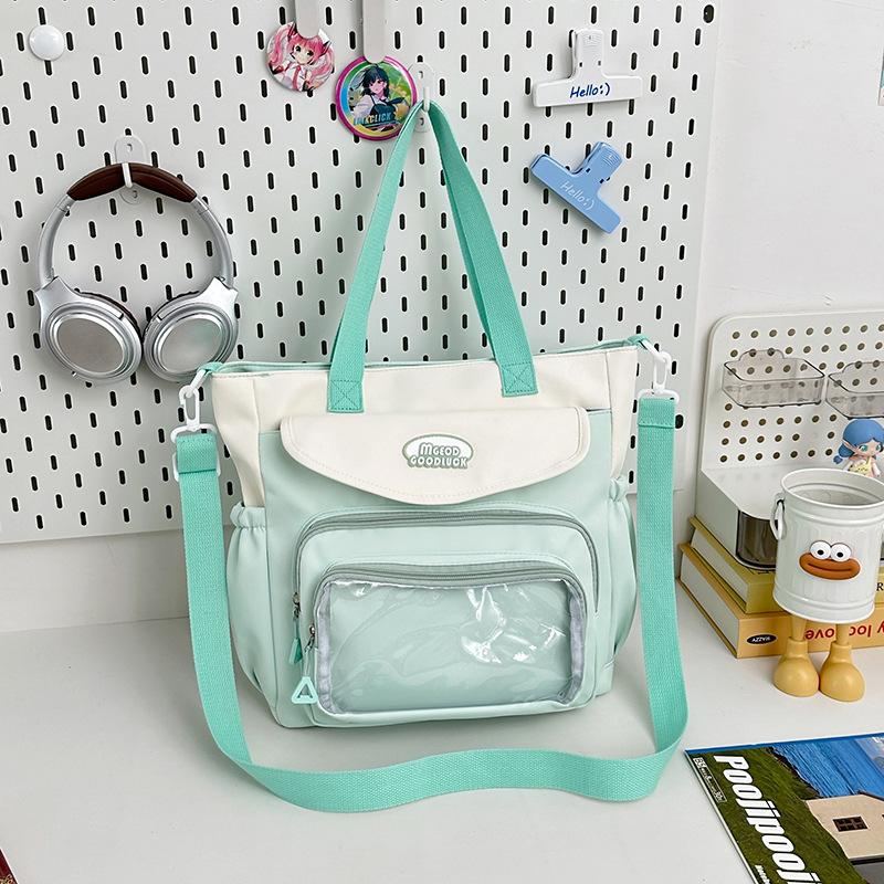 Small fresh, sweet, high-value contrasting color make-up bag, light messenger bag for girls' casual class