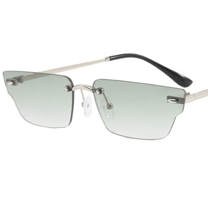 Fashion Sun Glasses Unisex Rimless Anti-UV Spectacles Polygon Eyeglasses Personality Irregular Ornamental Simplity Sunglasses