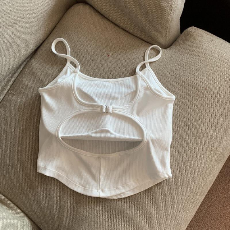 

Новый вырез на спине Spice Girl Хлопковая майка для женщин, интегрированная накладка на грудь, сексуальная внутренняя обертка для груди One size