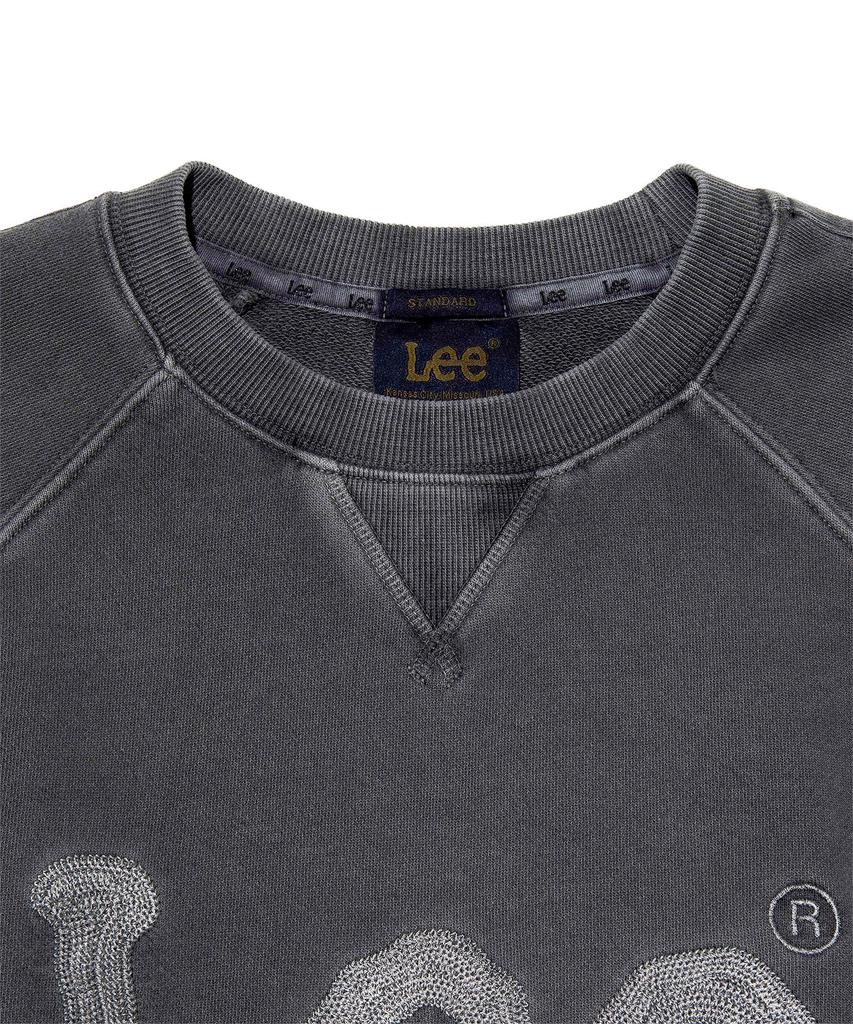 LEE Twitch Embroidered Logo Short Sleeve Dyed Sweatshirt Charcoal