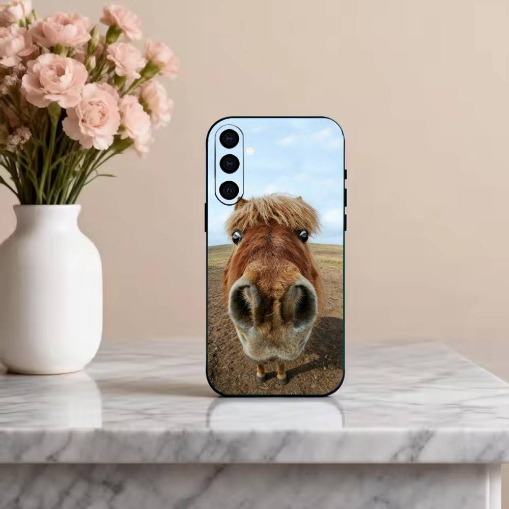 F-Funny H-Horse Phone Case For Samsung Galaxy A73,A72,A71,A70,A53,A52,A51,Others Soft Black Cover